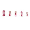 Cross-border bestseller: Wholesale of a set of 24-piece red gradient gradient French 3D flower long pipe nail prosthetics Application Scenario